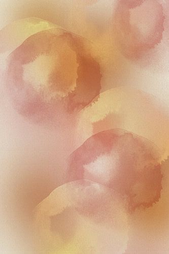 Aquarelle aux couleurs pastel. Marron chaud et jaune doux