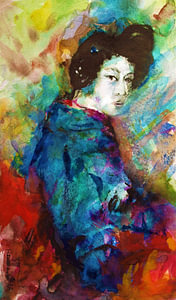 Der blaue Kimono.