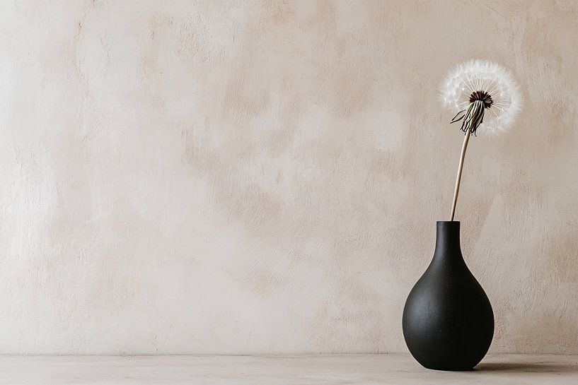 Vase minimaliste avec pissenlit par Imperial Art House