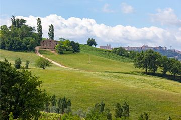 Camerino in Italy Marche over colourful fields by Markus Gann