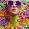 Flowerpower woman with flowers poster by Egon Zitter
