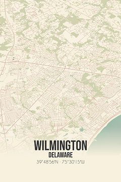 Carte ancienne de Wilmington (Delaware), Etats-Unis. sur Rezona