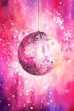 Disco bal in roze van Uncoloredx12