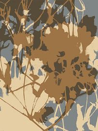 Art botanique romantique dans des couleurs neutres. Style rétro sur Art minimaliste abstrait