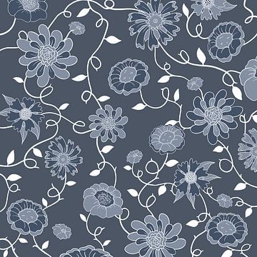 England in flowers - modern traditional pattern by Studio Hinte