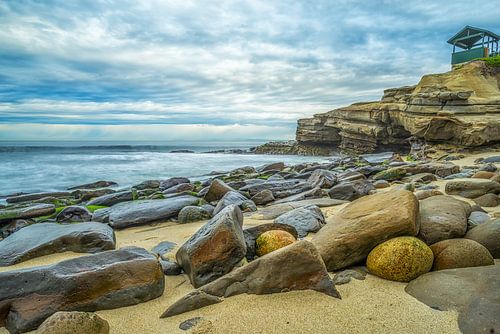 Rotsen bij Shell Beach - La Jolla, Californië