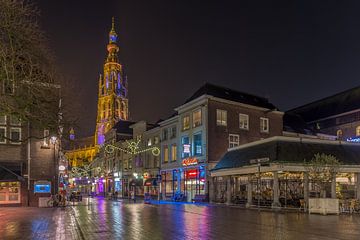 Breda in de avond (brug bij de vismarktstraat) van Alex Riemslag