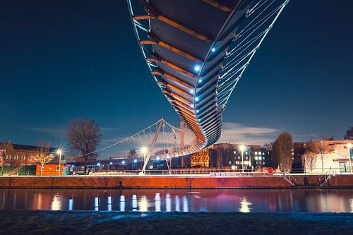College Bridge aka Snake Bridge am Buda Strand Kortrijk | Nachtfotografie