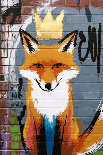 Fuchs mit goldener Krone Wandkunst von Imperial Art House