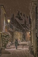 Wandelaar in de sneeuw