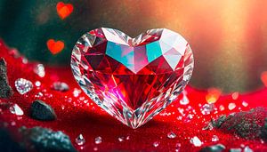Cœur de diamant en rouge Fond sur Mustafa Kurnaz