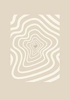 Grafische kunst Hartslag – Beige 2.0 – Muur galerie - Japandi – Abstract