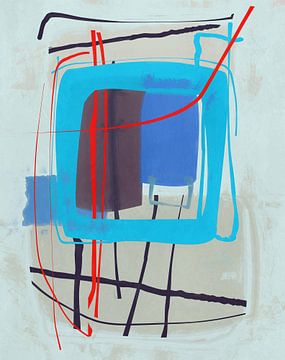 Abstract Blue Red by Georgia Chagas