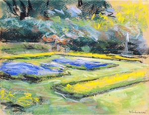 Blumenterrasse im Wannseegarten nach Nordwesten, Berlin, MAX LIEBERMANN, 1920
