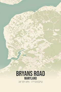 Vintage map of Bryans Road (Maryland), USA. by Rezona