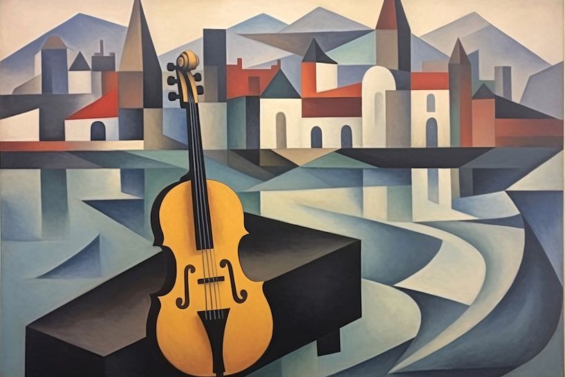 Kubistische Interpretation von Stadt und Musik von Art & Soul Creations