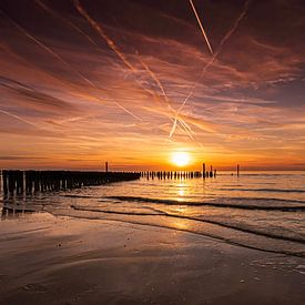 Der atemberaubende Sonnenuntergang in Cadzand von Robby's fotografie