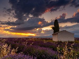 Zonsondergang in de Provence van Hillebrand Breuker