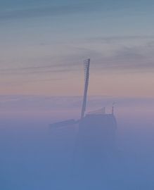 The trouser mill in the early misty morning by Rob Saly
