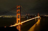 Night photo Golden Gate Bridge: Reflective Beauty in San Francisco