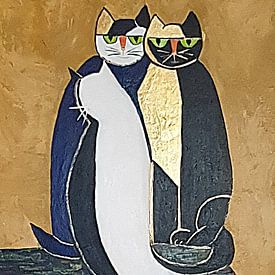 Drei Katzen von Rita Tielemans Kunst