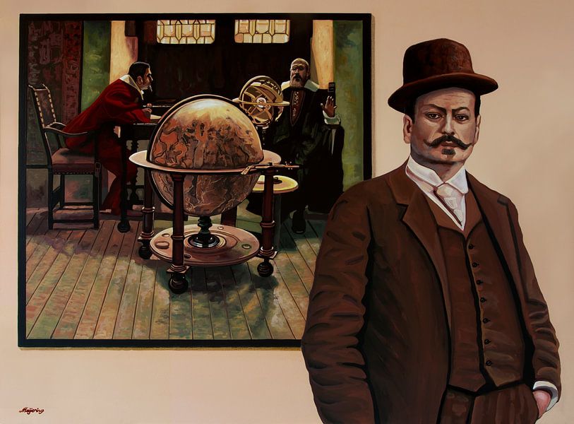 Viviani en Galileo van Tito Lessi Schilderij van Paul Meijering