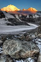 Bernina mountaintops in the Sun