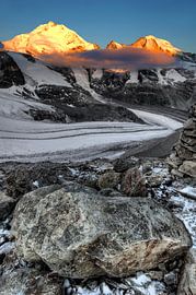 Bernina mountaintops in the Sun by Ben Töller