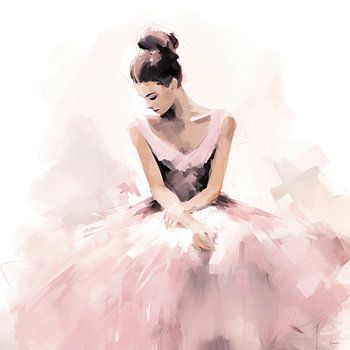 Zittende ballerina in roze