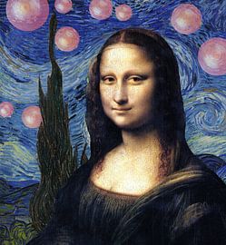 Mona Lisa in einer rosigen, sprudelnden Nacht von Bianca ter Riet