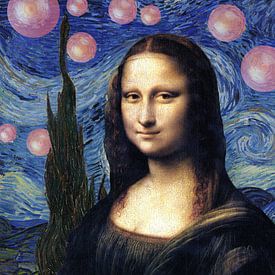 Mona Lisa in einer rosigen, sprudelnden Nacht von Bianca ter Riet
