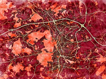 Kaart van Gera in de stijl 'Amber Autumn' van Maporia
