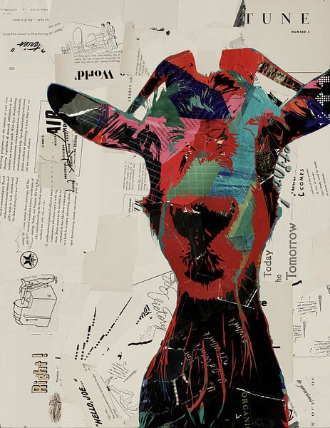 Funky goat paper collage by Western Exposure