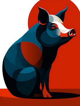 Pig - Stylish animal silhouette collection by Ariadna de Raadt-Goldberg