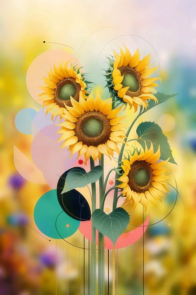 Summer sunflowers in Geometry and Glow by Arjen Roos