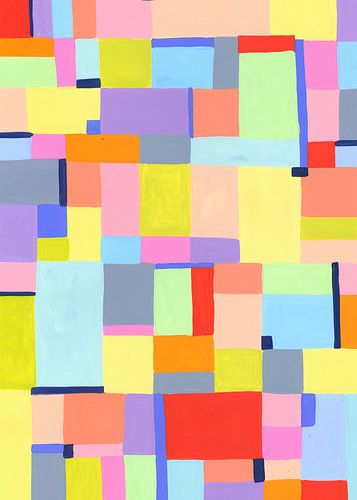 Levendig geometrisch wandtapijt