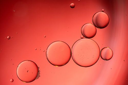 Drops of oil on water