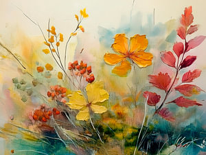 Blumen im Gras aus der Serie: Botanischer Herbst - 4