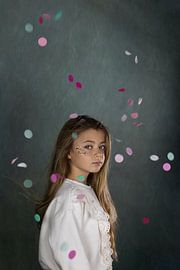 Girl with confetti