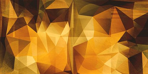 Gouden abstractie. Moderne geometrische kunst in bruin, geel, koper