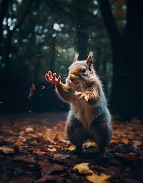 Écureuil dans la forêt sur fernlichtsicht
