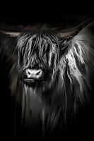 Highlander écossais sur fond noir