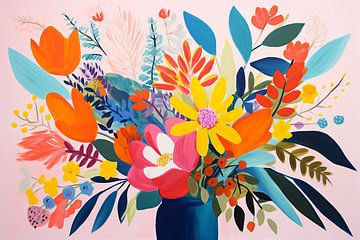 Stillleben, Blumenstrauß in Vase, Minimalistische Moderne von Caroline Guerain