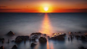 Sonnenuntergang auf dem IJsselmeer