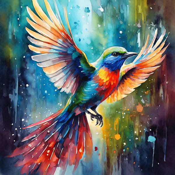 Colourful flying bird by M. Wessels