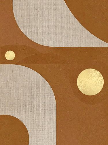 Abstract lijnenspel in aardetinten met linnen texturen van STUDIO ARTSY