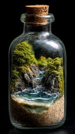 La rivière et le paysage dans le verre sur TheXclusive Art