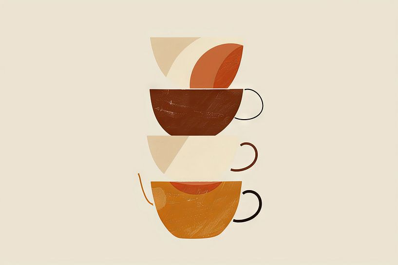 Abstract coffee cups by Poster Art Shop