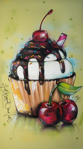 Cupcake-Malerei von Jos Hoppenbrouwers