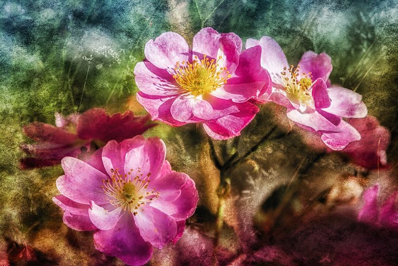 Rosenblüten im Abendlicht von Nicc Koch